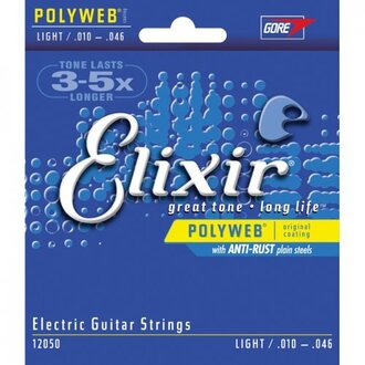 Elixir 12050 Polyweb Electric Guitar 6-String Set Light 10-46