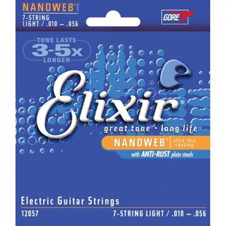 Elixir 12057 Nanoweb Electric Guitar 7-String Set Light 10-56