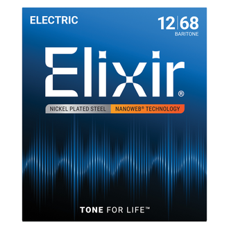 Elixir 12302 Nanoweb Electric Guitar 6-String Set Baritone 12-68