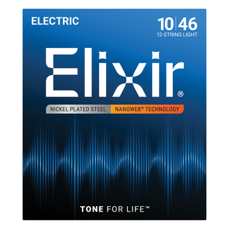 Elixir 12450 Nanoweb Electric Guitar 12-String Set Light 10-46