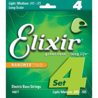 Elixir 14077 Nanoweb Bass Medium 45-105 4-String Set