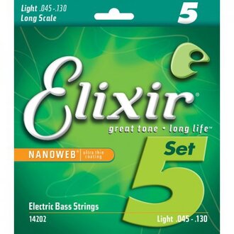 Elixir 14202 Nanoweb Bass Light 45-130 5 String Set