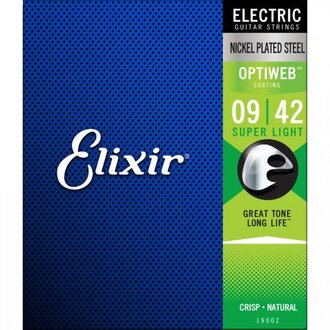 Elixir 19002 Optiweb Electric Guitar String Set 9-42 Super Light