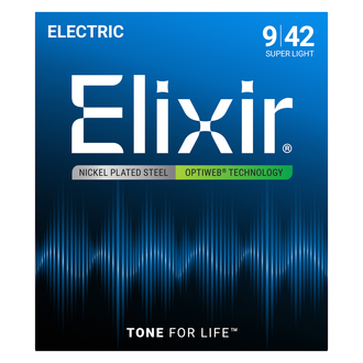 Elixir 19002 Optiweb Electric Guitar String Set 9-42 Super Light