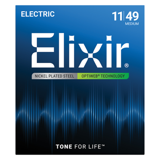 Elixir 19102 Optiweb Electric Guitar String Set 11-49 Medium