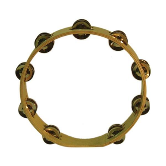 10 Inch Tambourine Headless Wood 18 Pairs of Jingles