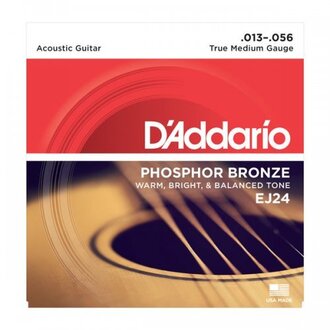 D'Addario EJ24 Phosphor Bronze Acoustic Guitar Strings, True Medium, 13-56