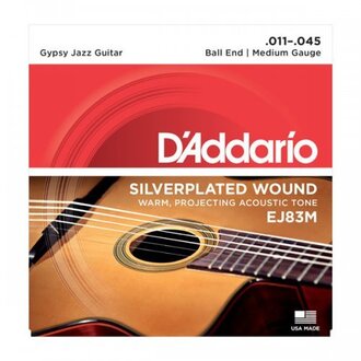 D'Addario EJ83M Gypsy Jazz Acoustic Guitar Strings, Ball End, Medium, 11-35