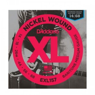 D'Addario EXL157 Nickel Wound Electric Guitar Strings, Baritone Medium, 13-62