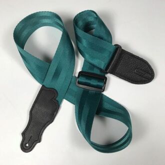 Franklin 2" Teal Aviator Seat Belt Guitar Strap with Pebbled Glove Leather End
