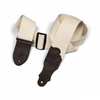 Franklin 2" Natural Cotton Strap with Pebbled Chocolate Glove Leather End