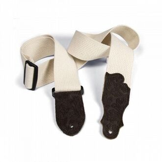Franklin 2" Natural Cotton Strap with Embossed Chocolate Suede End