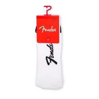 Perris FGA371100L Fender "Exploded Logo" Large Crew Socks In White (3-Pair)