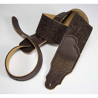 Franklin 2.5 Honey Embossed Suede Chocolate End Tab Strap