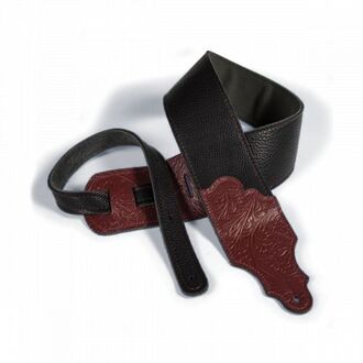 Franklin 3" Black Glove Leather Strap with Tooled Red Ends