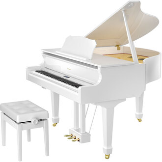 Roland GP609PW Grand Piano in Polished White with Bench