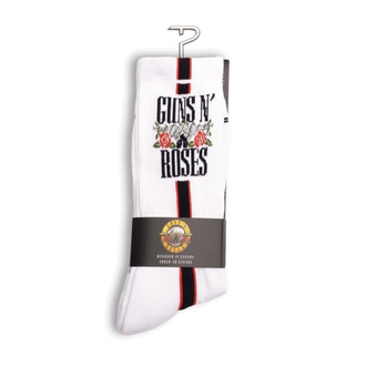 Perris GRA301100L Licensed GNR "Side Stripe" Large Crew Socks In White (1-Pair)
