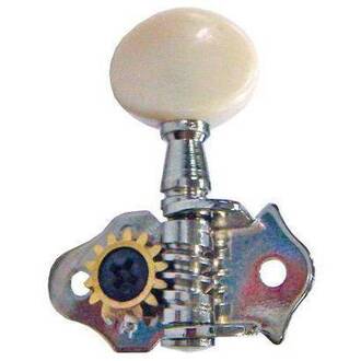 Grover Ukulele Machine Head Set Chrome with White buttons