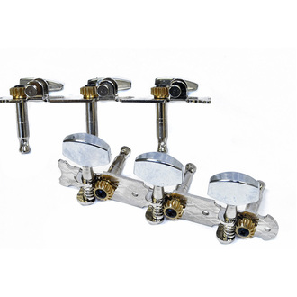GT Acoustic Guitar Open Gear Tuning Machines On Plate In Nickel Finish (3+3)