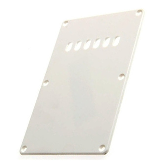 GT ABS Tremolo Spring Cover Back Plate With Holes In White (Pk-1)