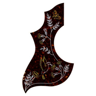 GT Left-Handed Acoustic Guitar Pickguard In Shell With Hummingbird Design (Pk-1)