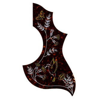 GT Acoustic Guitar Pickguard In Shell With Hummingbird Design (Pk-1)
