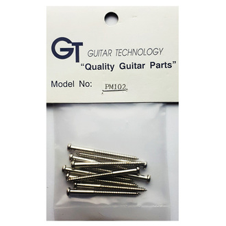 GT Wood Screws With Round Head In Chrome Finish - 2.45mm X 34.9mm (Pk-10)