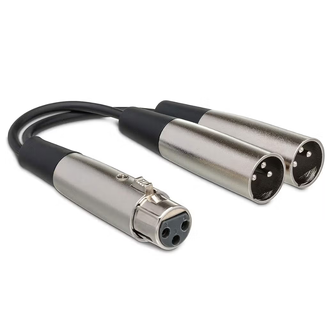 Hosa YXM-121 XLR(F) to Dual XLR(M) Y-Cable Adaptor