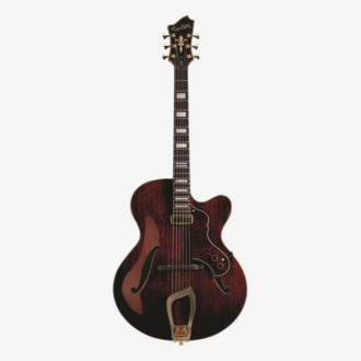Hagstrom HL550 Jazz Hollowbody Guitar Natural Dark Mahogany