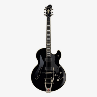 Hagstrom Tremar HJ500 Hollow Body Electric Guitar in Black Gloss