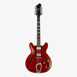 Hagstrom Viking Deluxe 12-String Semi-Hollow Electric Guitar in Wild Cherry Transparent Gloss