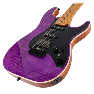 JET JS-600-TPP Electric Guitar HSS Flame Top - Transparent Purple