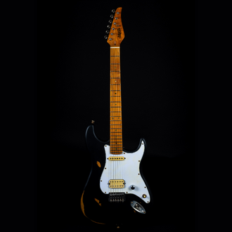 Jet JS-800 Strat Style Electric Guitar Roasted Maple Neck - Black Relic