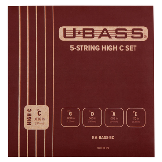 Kala BASS-5C Round Wound U Bass 5-String Set w/ High C