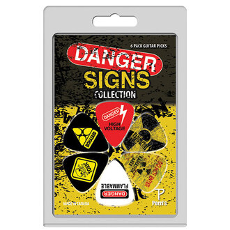 Perris LPPP01 6-Pack "Danger Signs" Licensed Guitar Pick Packs