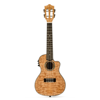 Lanikai LQMNACEC Quilted Maple Concert AC/EL Ukulele In Natural Stain Gloss Finish