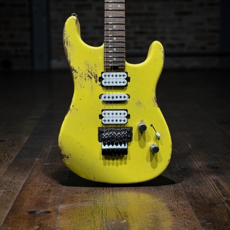 LuxxTone El Machete HSH in Graffiti Yellow Electric Guitar