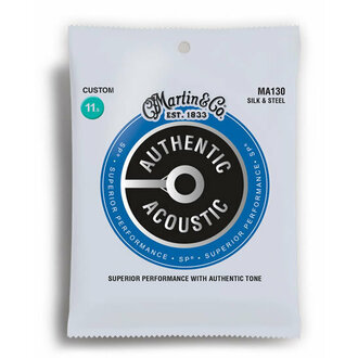 Martin MA130 Authentic Acoustic SP Silk and Steel Custom Guitar String Set (11.5-47)