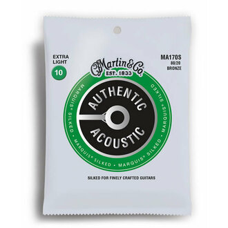 Martin MA170S Authentic Acoustic Marquis Silked 80/20 Bronze Extra Light Guitar String Set (10-47)