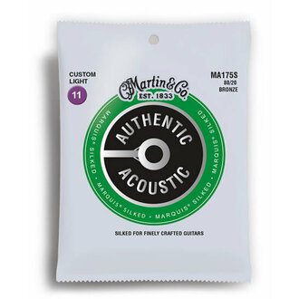 Martin MA175S Authentic Acoustic Marquis Silked 80/20 Bronze Custom Light Guitar String Set (11-52)