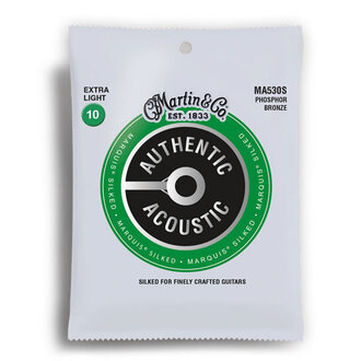 Martin MA530S Authentic Acoustic Marquis Silked 92/8 Phosphor Bronze Extra Light Guitar String Set (10-47)