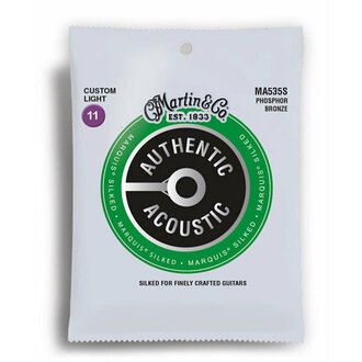 Martin MA535S Authentic Acoustic Marquis Silked 92/8 Phosphor Bronze Custom Light Guitar String Set (11-52)