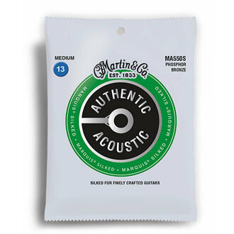 Martin MA550S Authentic Acoustic Marquis Silked 92/8 Phosphor Bronze Medium Guitar String Set (13-56)