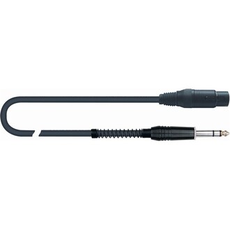 QuikLok Black 6.5mm Stereo Jack to Female XLR 3m Cable