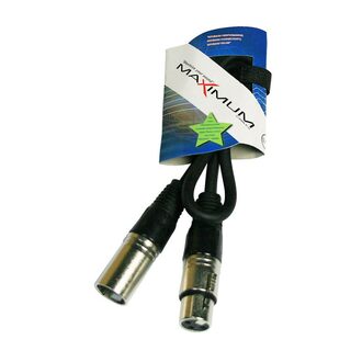 Maximum 3 metre XLR to XLR mic cable, black cable, nickel plated connectors