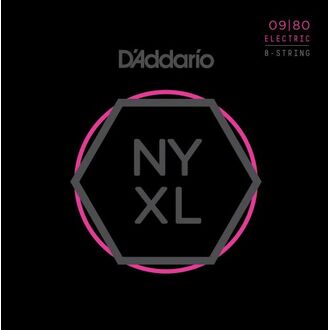 D'Addario NYXL0980 Nickel Wound 8-String Electric Guitar Strings, Super Light, 09-80