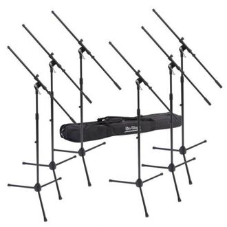 On Stage OSMSP7706 6-Pack Microphone Boom Stands With Bag