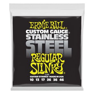 Ernie Ball 2246 Regular Slinky Stainless Steel Wound Electric Guitar Strings 10-46 Gauge