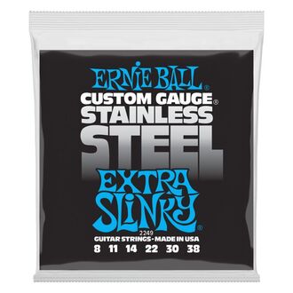 Ernie Ball 2249 Extra Slinky Stainless Steel Wound Electric Guitar Strings 8-38 Gauge