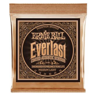 Ernie Ball 2546 Everlast Medium Light Coated Phosphor Bronze Acoustic Guitar Strings 12-54 Gauge